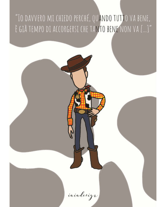Stampa Toy Story con Woody e frase iconica